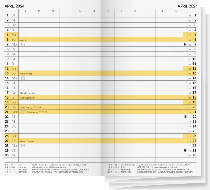 Brunnen 746 Ersatzeinlage Taschenkalender 2024, 87x153mm