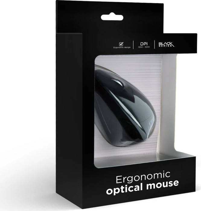 Gembird Ergonomic 6-Button Optical Mouse ERGO-01 schwarz, USB