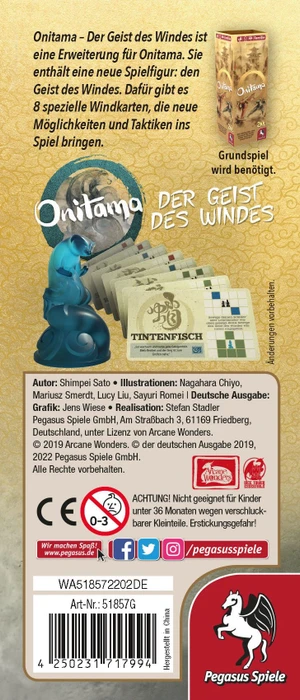 Pegasus Spiele - Onitama: Lo Spirito Del Vento [Espansione] - Gioco Da Tavolo Tattico