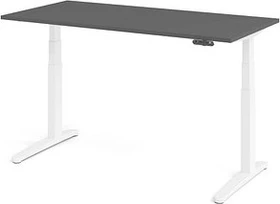 Hammerbacher Ergonomic Aktiv XBHM16 elektrisch höhenverstellbarer Sitz-Steh-Schreibtisch 160x80cm graphit/weiß