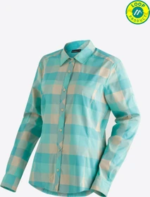 Maier Sports Kendra Hemd langarm turquoise check (Damen)