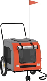 vidaXL Hunde 68x134cm Fahrradanhänger orange