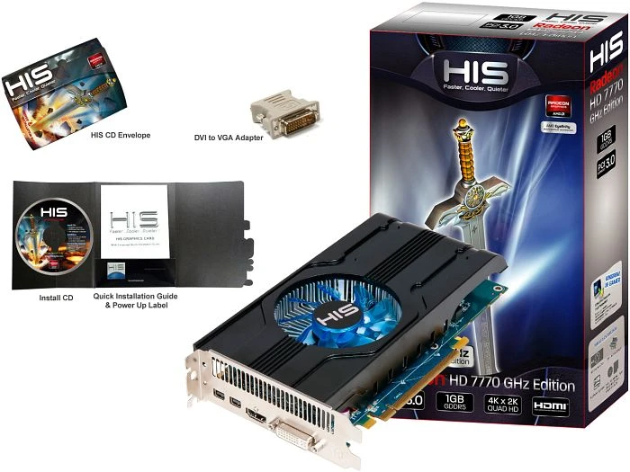 HIS Radeon HD 7770 GHz Edition iCooler, 1GB GDDR5, DVI, HDMI, 2x mDP