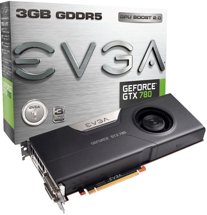EVGA GeForce GTX 780 EVGA Cooler, 3GB GDDR5, 2x DVI, HDMI, DP