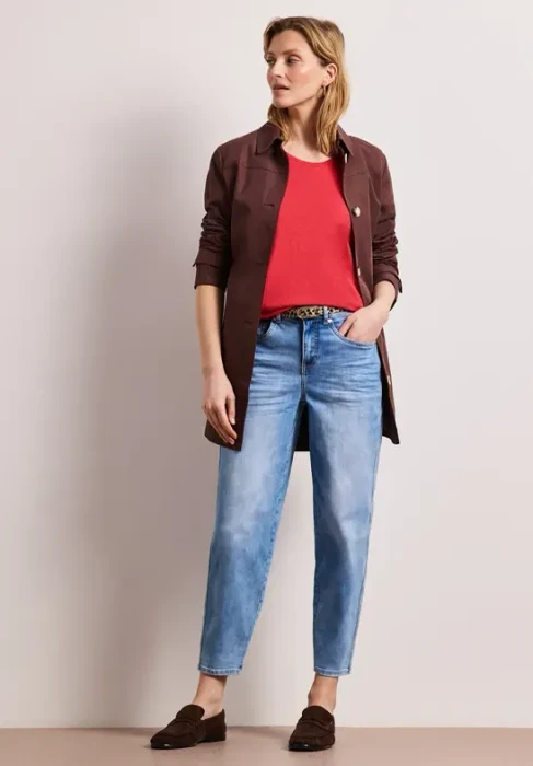 Street One Basic Gerda T-Shirt kurzarm sunset red (Damen)