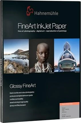 Hahnemühle FineArt Baryta Satin Inkjetpapier glänzend weiß, A4, 300g/m², 25 Blatt