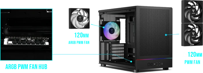 Gamdias Athena M4M Black, Glasfenster
