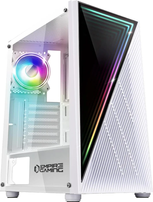 Empire Gaming Crystal, weiß, Glasfenster
