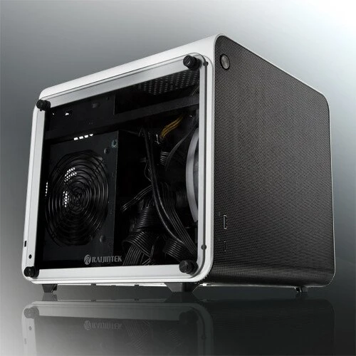 Raijintek Metis Evo TGS, weiß/schwarz, Glasfenster, Mini-ITX