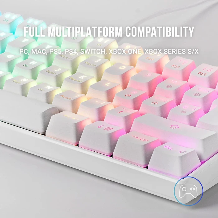 Mars Gaming MKMINI, LEDs RGB, weiß, Gaote Outemu BROWN, USB, ES