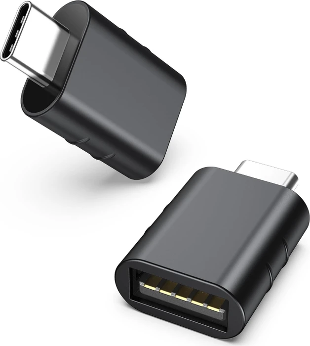 Syntech USB-Adapter, USB 3.0, 5Gb/s, USB-A 3.0 [Buchse] auf USB-C 3.0 [Stecker], Space Black, 2er-Pack