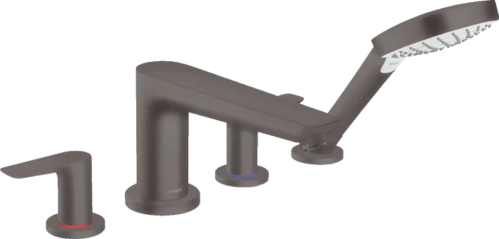 Hansgrohe Talis E 4-Loch Wannenrandmischer mit Außenelement brushed black chrome