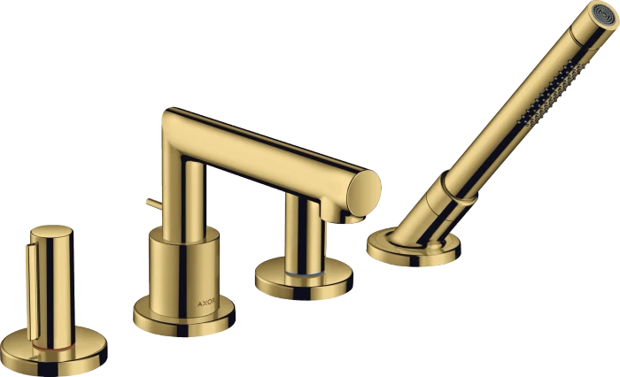 Hansgrohe Axor Uno 4-Loch Wannenrandarmatur mit Zerogriffen polished goldoptik