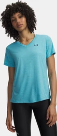 Under Armour Tech V Twist Funktionsshirt kurzarm fresco blue/blackout navy (Damen)