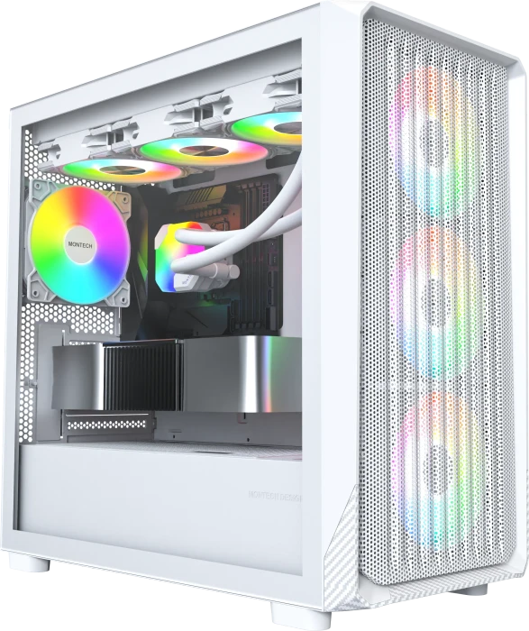 Montech X5M, weiß, Glasfenster