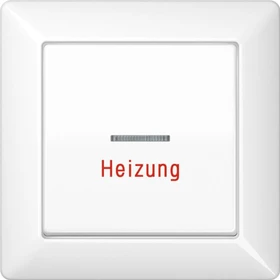 Jung Serie AS Wippe mit Lichtleiter und Aufschrift "Heizung", alpinweiß