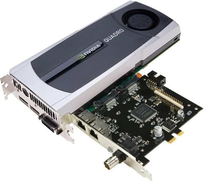 PNY Quadro 6000 + Genlock-Sync Card, 6GB GDDR5, DVI, S-Video, 2x DP