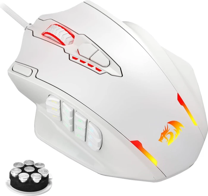 Redragon M908 Impact RGB MMO weiß, USB