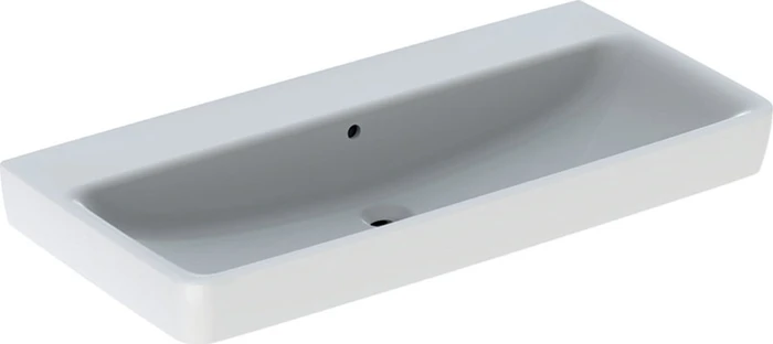Geberit Renova Plan Waschtisch 100cm, ohne Hahnloch, mit Überlauf, weiß/KeraTect
