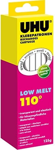 UHU Low Melt Heißklebepatronen transparent, 10 Stück