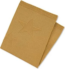 Sterntaler Strick-Schmusedecke mit eingestrickten Sternen vanilla