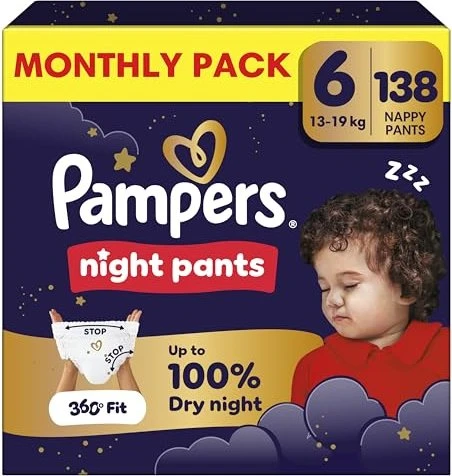 Pampers Baby-Dry night pants Gr.6 Einwegwindel, 15+kg, 138 Stück