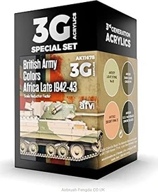 AK-Interactive 3rd Gen Acrylic Colors British Army Colors Africa Late 1942-43 Farbset, 4-tlg.