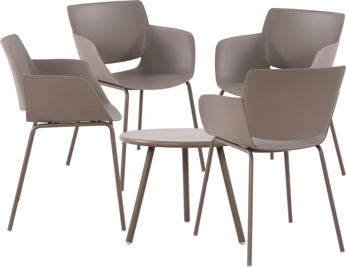 CLP Berena Gartenmöbel-Set taupe, 5-tlg.