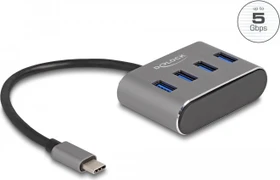 DeLOCK 4-Port USB-Hub, 4x USB-A 3.0, USB-C 3.0 [Stecker] (63223)