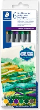 Staedtler 3001 Doppelfasermaler mit Pinselspitze