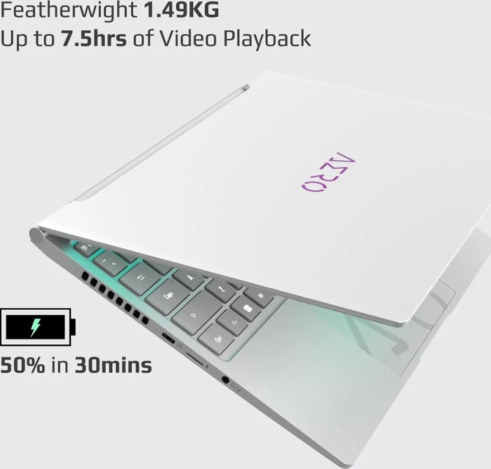 GIGABYTE AERO 14 OLED BMF-H2DEBB3SH, Twilight Silver, Core i7-13620H, 16GB RAM, 512GB SSD, GeForce RTX 4050, DE