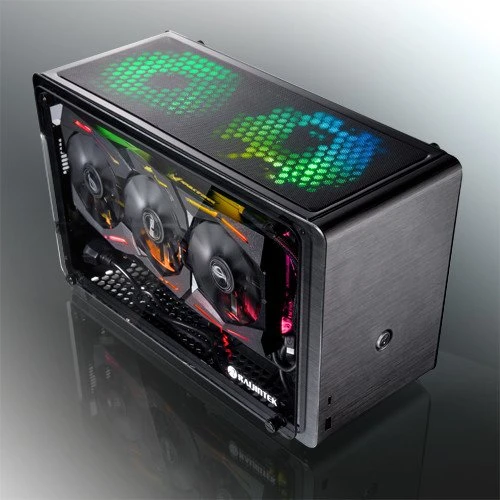Raijintek Ophion, schwarz, Glasfenster, Mini-ITX