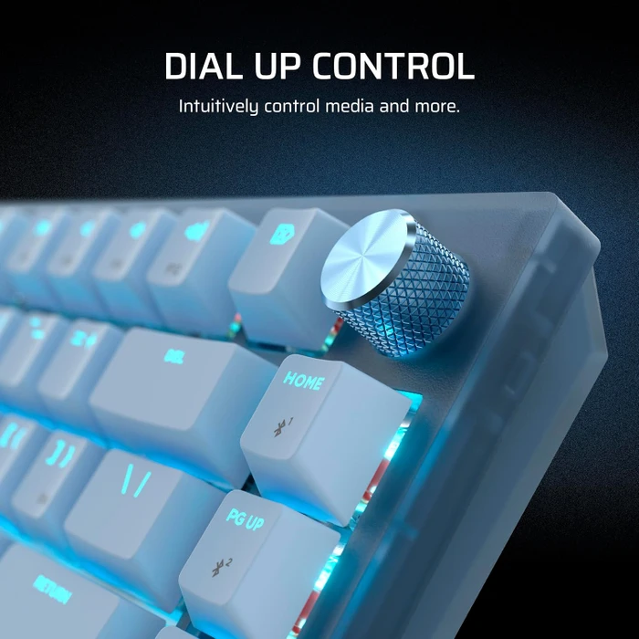 Corsair Gaming K65 Plus Wireless 75% RGB, Glacier Blue, für Mac, MLX RED, USB/Bluetooth, DE