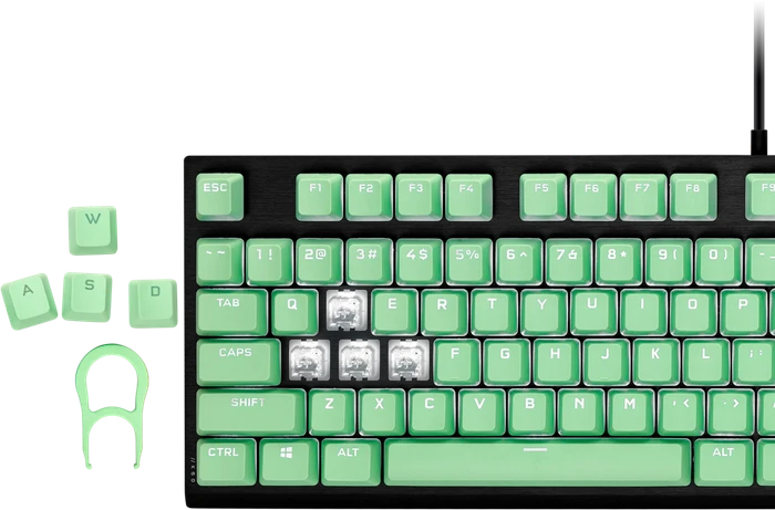 Corsair Pro Keycap Mod Kit, Kunststoff (PBT) Double-Shot, grün, 105 Tasten, ISO-DE