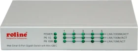 Roline Desktop Gigabit Smart Switch, 5x RJ-45, 1x SFP, 85W PoE+ (21.14.3523)