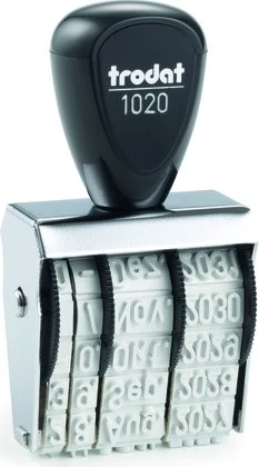 trodat 1020 Datumstempel deutsch, 35x5mm, Monat in Buchstaben, silber/grau