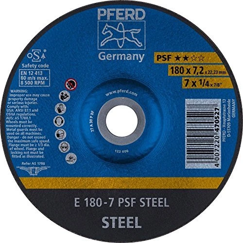 Pferd E 180-7 PSF STEEL Schleifscheibe, 180x7.2x22.23mm, 10 Stück