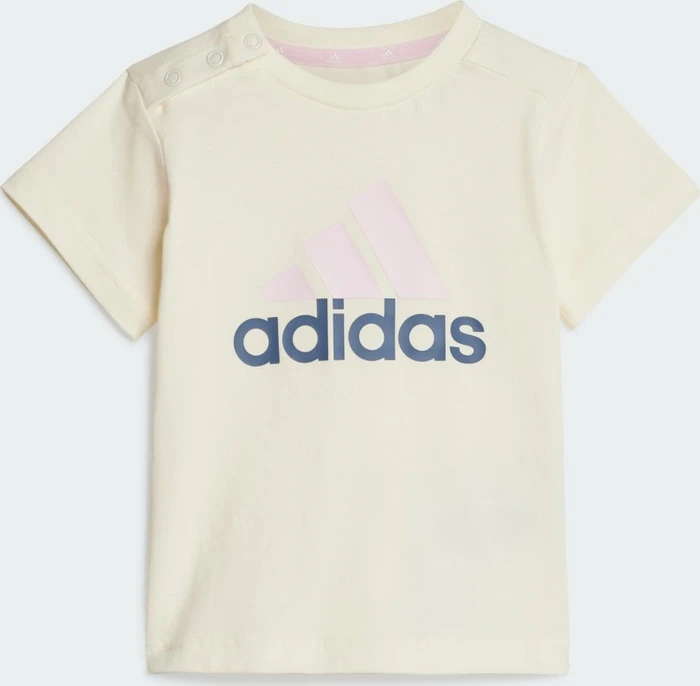 adidas Essentials Organic Cotton T-Shirt and Shorts Set ivory/clear pink (Junior)