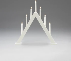 Konstsmide Holzleuchter weiß matt LED 7x E10