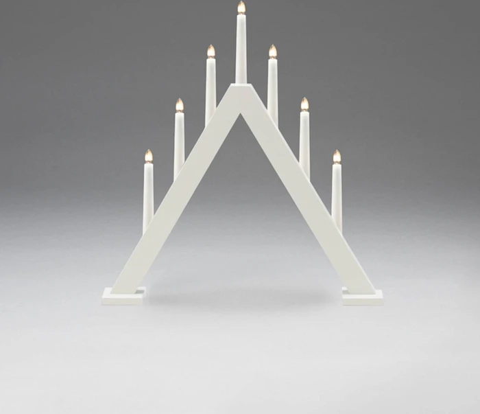 Konstsmide Holzleuchter weiß matt LED 7x E10