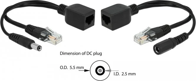 DeLOCK PoE-Injektor, 2x RJ-45, PoE PD