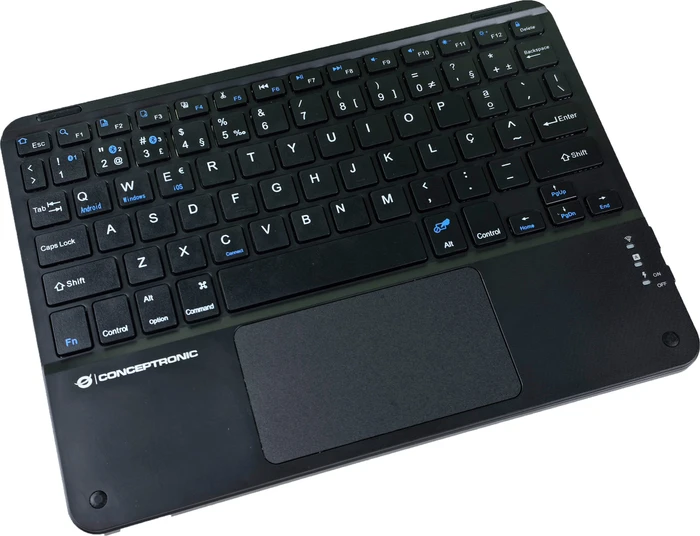 Conceptronic TOBIN01BPT 10-Zoll-Bluetooth-Tastatur mit Touchpad, Bluetooth, PT
