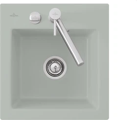 Villeroy & Boch Subway 45 XS Einbau Becken mittig mit Ablauffernbedienung fossil
