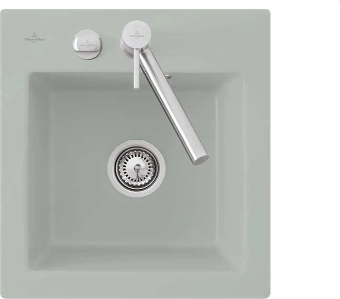 Villeroy & Boch Subway 45 XS Einbau Becken mittig mit Ablauffernbedienung fossil