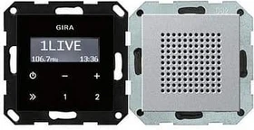 Gira System 55 Unterputz-Radio RDS inkl. Lautsprecher, alu