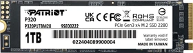 Patriot P320 1TB, M.2 2280 / M-Key / PCIe 3.0 x4