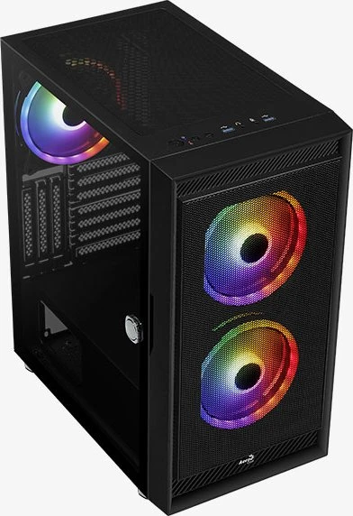 AeroCool Graphite, Lüfter LED RGB, Glasfenster