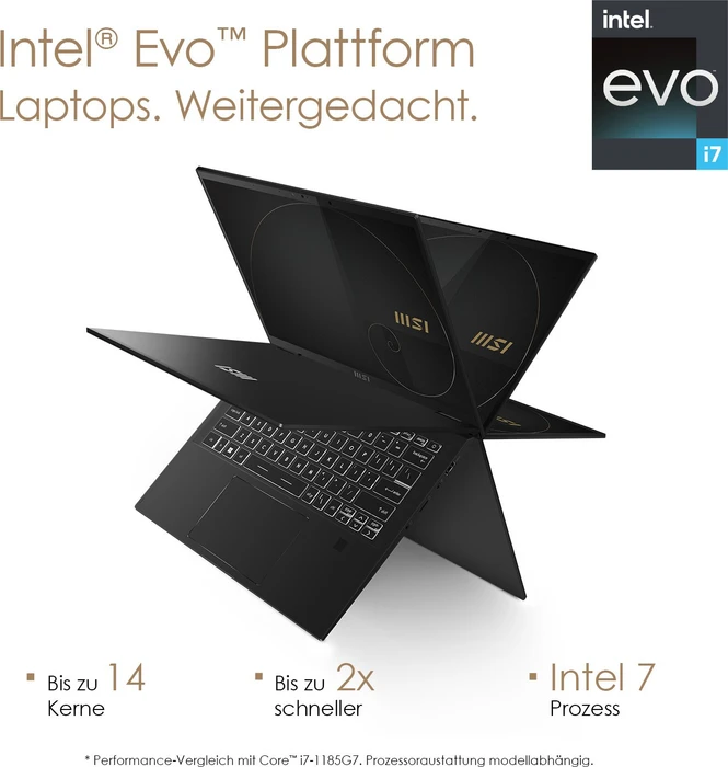 MSI Summit E14 Flip Evo A12MT-049, Ink Black, Core i7-1280P, 16GB RAM, 1TB SSD, DE