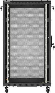 Lanberg 19" Rackschrank 22HE, LCD, freistehend, Flat Pack, V2, Gitternetztür, IP20, RAL 9004, 800mm tief