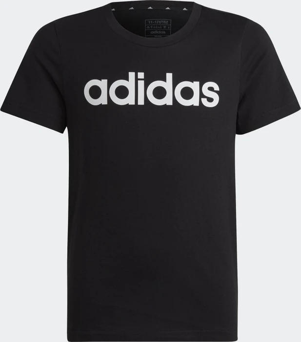 adidas Essentials Linear Logo Cotton Slim Fit T-Shirt kurzarm schwarz/weiß (Junior)